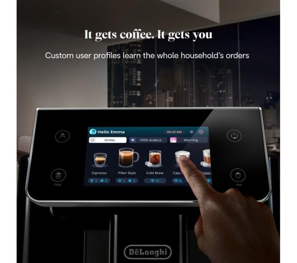 Premium Silver Finish DeLonghi PrimaDonna Coffee Machine - image 3