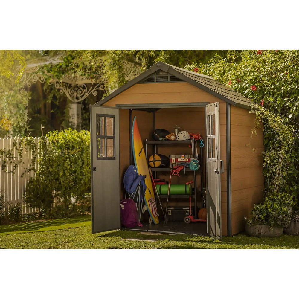 Keter Newton 7 x 7ft Double Door Outdoor Apex Plastic Garden Shed - image 4