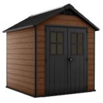 Keter Newton 7 x 7ft Heavy Duty Double Door Outdoor Apex Plastic Garden Storage Shed