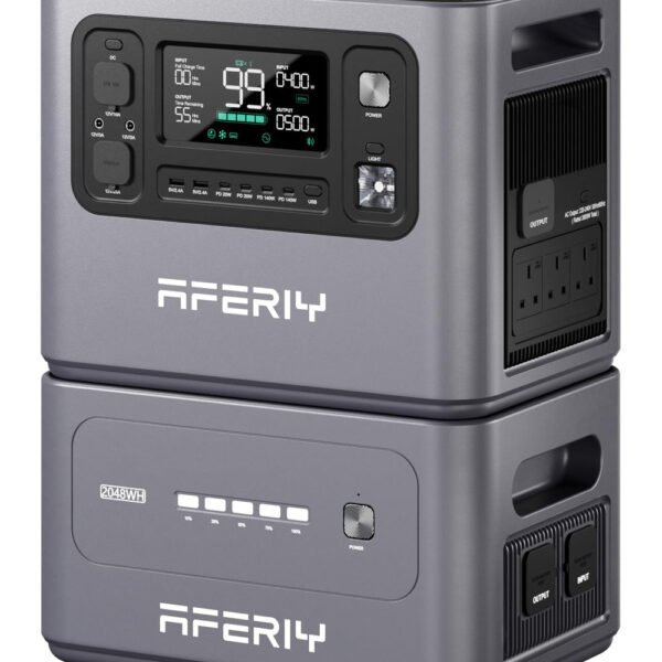 AFERIY P280 4096Wh Portable Power Station,with 1 Extra Battery,2800W Expandable Capacity LiFePO4 Battery Backup,Solar Generator for Home Use,Outdoor