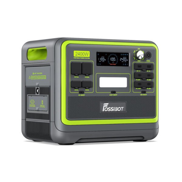FOSSiBOT F2400 Portable Power Station 2048Wh LiFePO4 2400W – Silent UPS Solar Generator, 100W USB-C, 240V