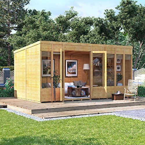BillyOh Bella Pent Summerhouse 14 x 8 ft – Tongue & Groove Garden Room, Spray Treated