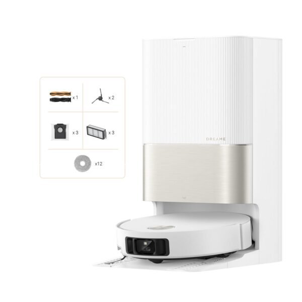 Dreame X50 Ultra Complete Robot Vacuum and Mop – 20,000Pa Suction, Hot Water Mop Washing, White