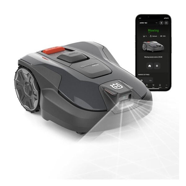 HUSQVARNA Automower® Aspire R6V Wire-Free Robotic Lawn Mower with AI Vision Object Detection, GPS Navigation, Wi-Fi App Control, and Systematic Mowing