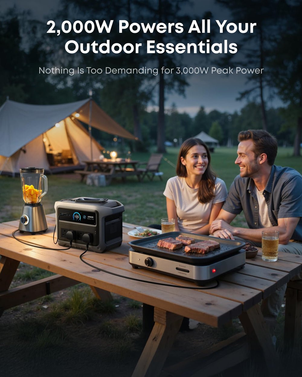 Portable Power Station 1024Wh 2000W – Solar Generator with UPS for Home Backup & Camping - image 3