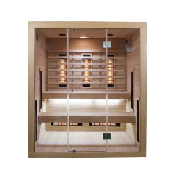 SaunaMed 6-Person Full Spectrum Infrared Indoor Sauna with EMR Neutral Technology and 13A Plug & Play