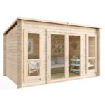 BillyOh Carmen Modern Pent Log Cabin Garden Office Studio Summer House - Pressure Treated 12x8 Outdoor Room
