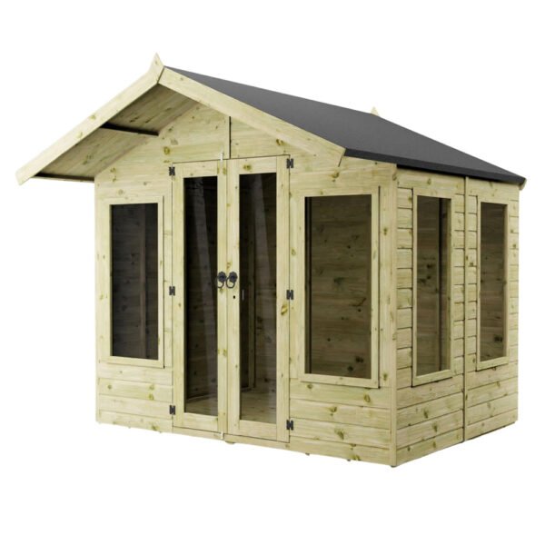 WALTONS 6x8 Sussex Summerhouse with Apex Roof, Shiplap Tongue and Groove Wooden Garden Room, and 10-Year Anti-Rot Guarantee