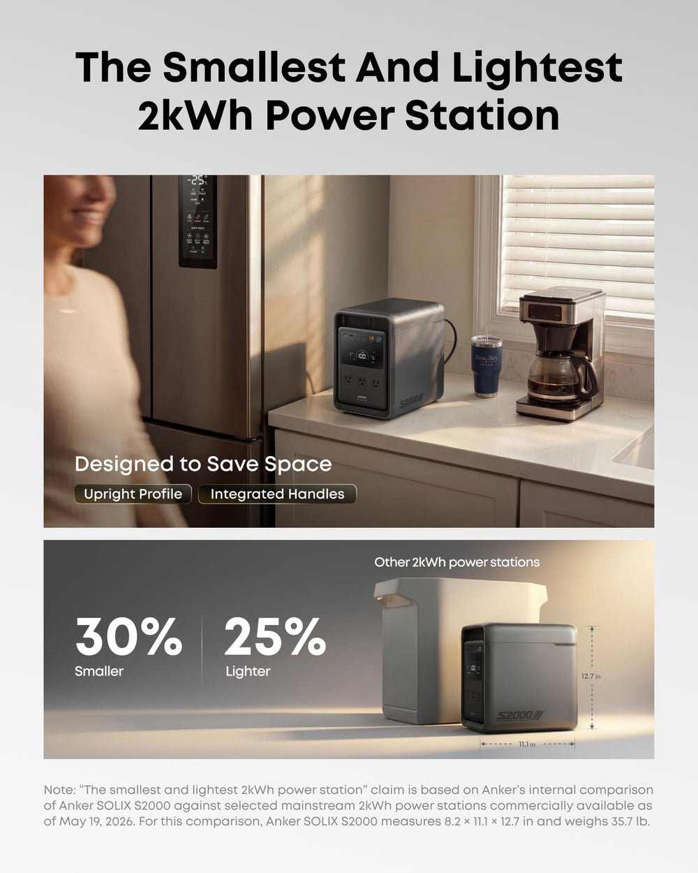 Anker S2000 Portable Power Station 2010Wh 3000W Peak – LiFePO4 Home Backup, 35-Hour Fridge Backup - image 4