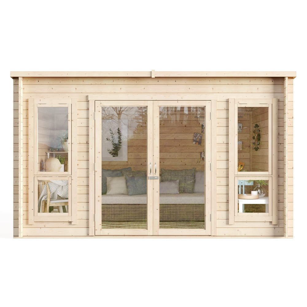 BillyOh Carmen Modern Pent Log Cabin Garden Office Studio Summer House - Pressure Treated 12x8 Outdoor Room - image 2