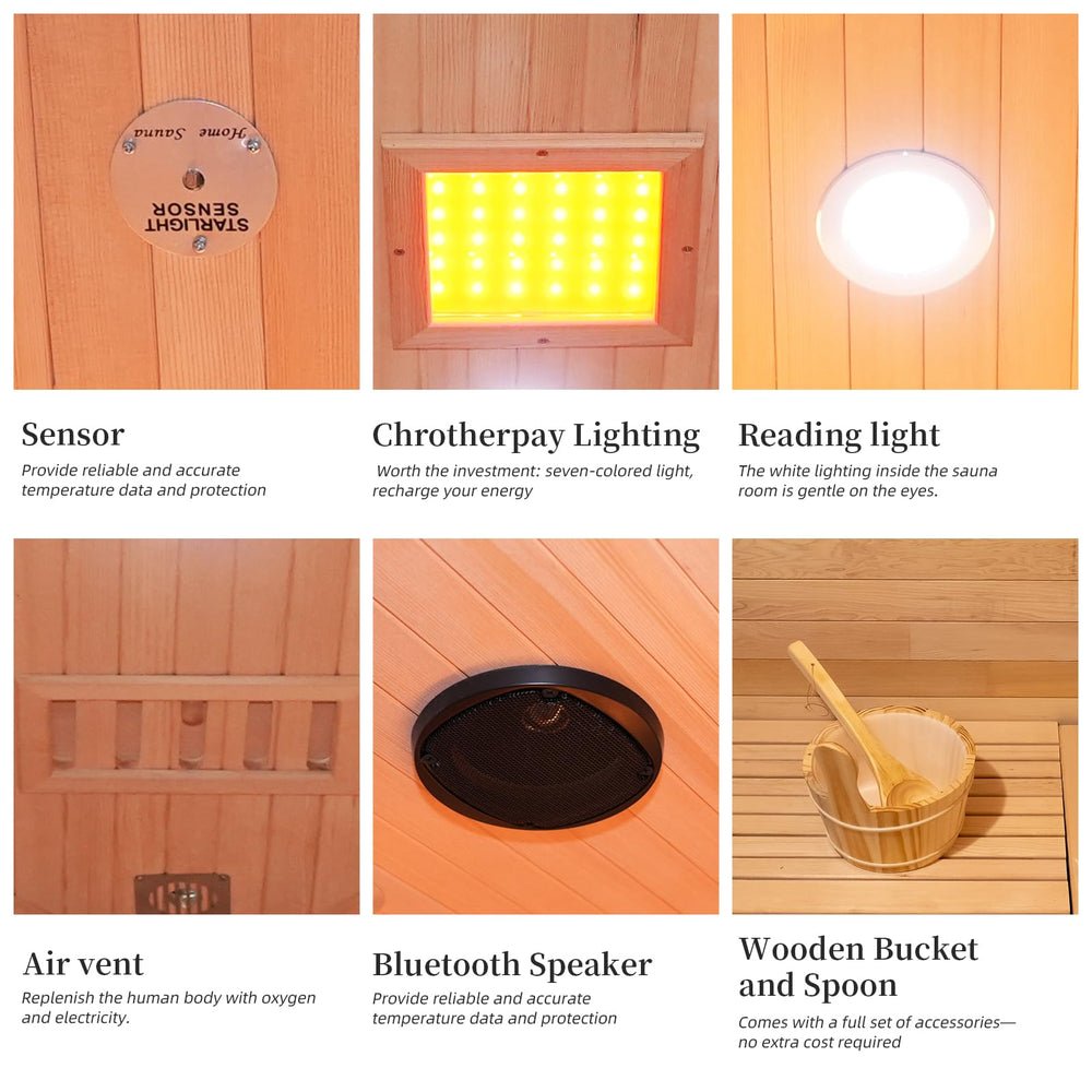 Corner Hybrid Sauna 3 Person, Indoor Infrared Steam Sauna, Canadian Hemlock - image 6