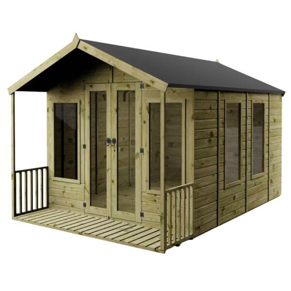 Waltons Wessex Summerhouse 12 x 8 ft – Apex Roof, Shiplap Tongue & Groove Wooden Garden Room