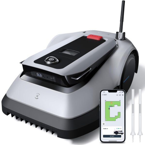 ECOVACS Goat G1-800 Robot Lawnmower - No Boundary Wire for Gardens up to 800m2 with AIVI 3D Obstacle Avoidance and Intelligent Path Planning