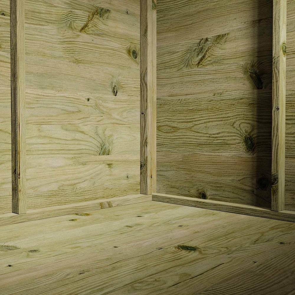 WALTONS Wooden Corner Summerhouse with Shiplap Tongue & Groove, Flat Roof, and Double Doors - image 7