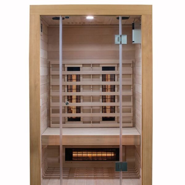 SaunaMed Premium 2-6 Person Full Spectrum Infrared Indoor Sauna with EMR NeutralTM and 13A Plug & Play (2 Person)