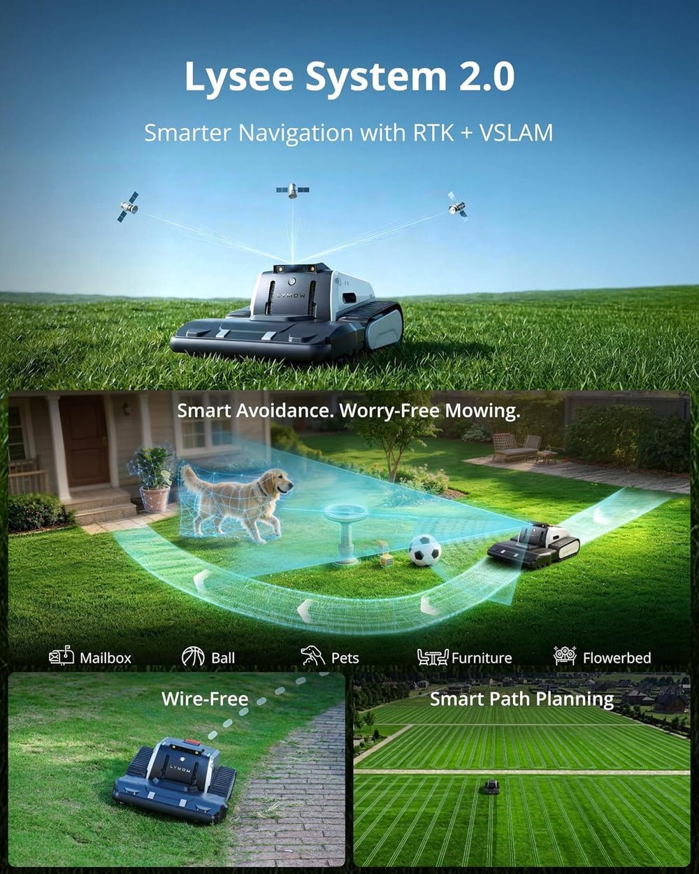 Lymow One Plus Wire-Free Robot Lawn Mower with RTK and Vision Navigation - image 7