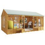 BillyOh Petra 16x10 Reverse Apex Wooden Garden Room, Summer House & Log Cabin with Double Doors