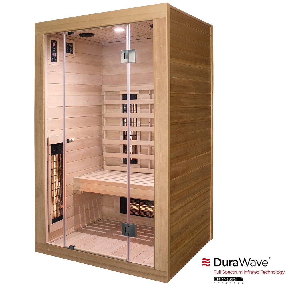 SaunaMed Full Spectrum Infrared Sauna, 2 Person – Indoor Home Sauna, Low EMF, Plug & Play, Bluetooth, UK Plug - image 3