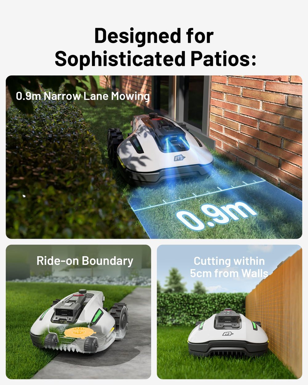 MAMMOTION YUKA mini 500 Robot Lawn Mower, Perimeter Wire Free, Recommended for 500 m2, Maximum 700 m2,3D AI Vision, 45% Slope Capability, Automatic - image 6