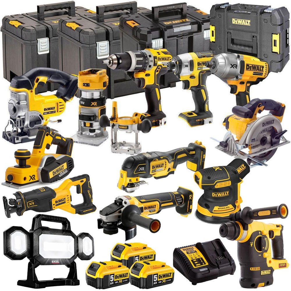 DeWalt 18V 13 Piece Cordless Power Tool Kit with 3 x 5.0Ah Batteries T4TKIT-487