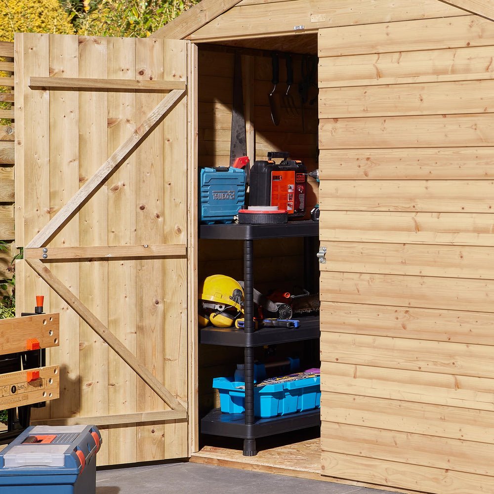 Rowlinson Premier Shiplap Apex Shed 6 x 8 ft – Wooden Garden Shed, Single Door - image 3