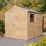Rowlinson Premier Shiplap Apex Shed 6 x 8 ft – Wooden Garden Shed, Single Door