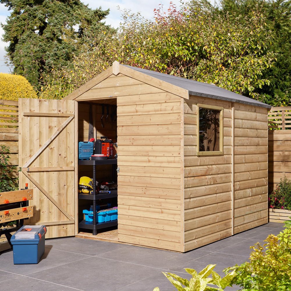 Rowlinson Premier Shiplap Apex Shed 6 x 8 ft – Wooden Garden Shed, Single Door - image 2