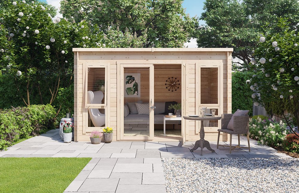 BillyOh Carmen Modern Pent Log Cabin Garden Office Studio Summer House - Pressure Treated 12x8 Outdoor Room - image 4
