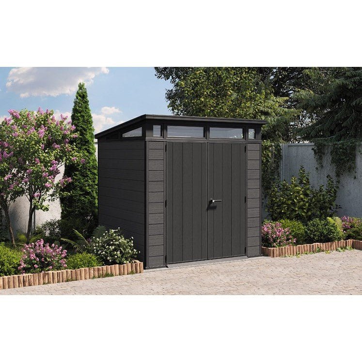 Keter Cortina 7 x 7 ft Plastic Shed – Heavy Duty Pent Garden Shed, Dark Grey - image 4