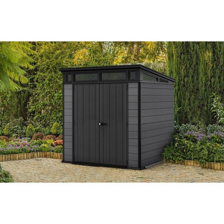 Keter Cortina 7 x 7 ft Plastic Shed – Heavy Duty Pent Garden Shed, Dark Grey - image 6