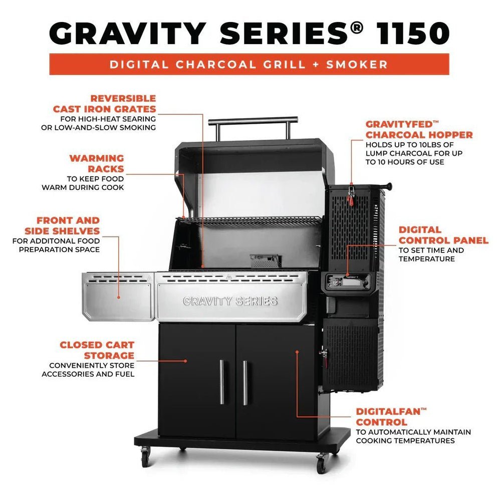 Masterbuilt Gravity Series 1150 Charcoal BBQ & Smoker – Starter Pack with Cover & Charcoal - image 4