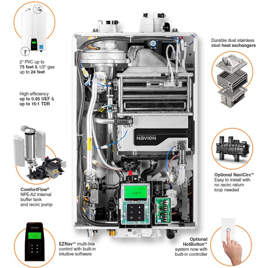 NPE-240A2 - Condensing Tankless Water Heater - 199,000 BTU - image 2