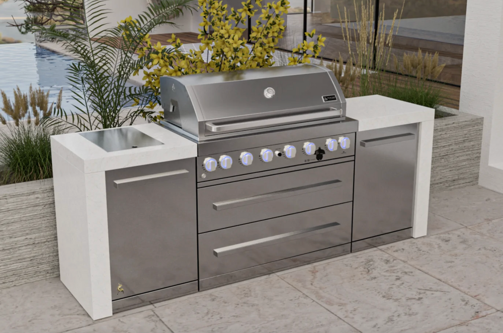 Mont Alpi 805 Deluxe Outdoor Kitchen Island – 6-Burner Gas BBQ, 94" (MAi805-D)