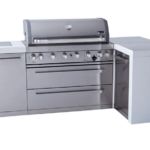 Mont Alpi 6-Burner Deluxe Outdoor Kitchen Island with 90-Degree Corner and Infrared Side Burners - 94-Inch MAi805-D90