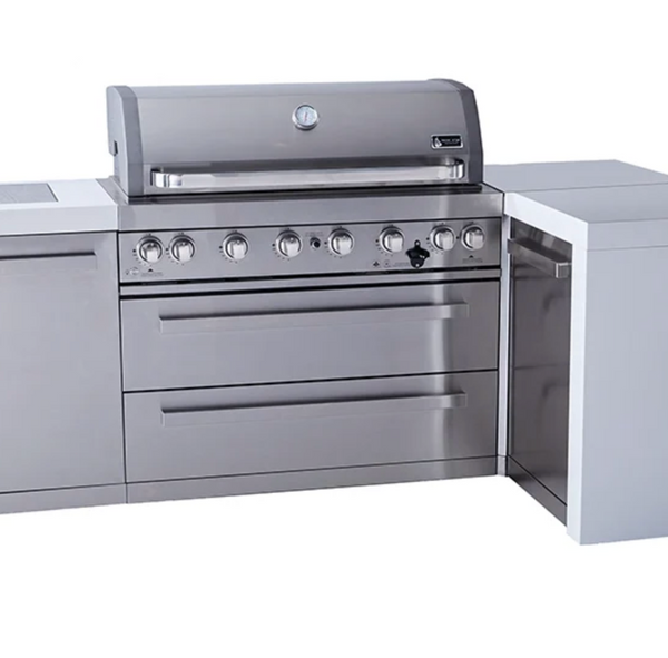Mont Alpi 805 Deluxe Outdoor Kitchen Island with 90° Corner – 6-Burner Gas BBQ, 94" (MAi805-D90)