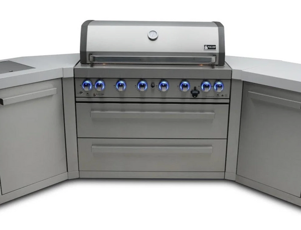 Mont Alpi 805 Island 6-Burner Stainless Steel Grill with Two 45-Degree Corners