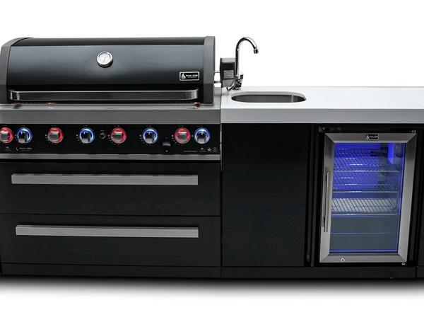 Mont Alpi 805 Black Stainless Steel Island with Beverage Center