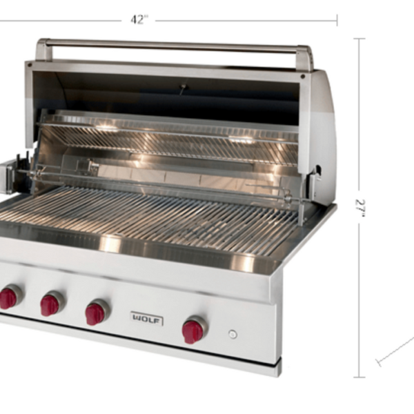 Wolf OG42 42" Outdoor Gas BBQ – Built-In or Cart Stainless Steel