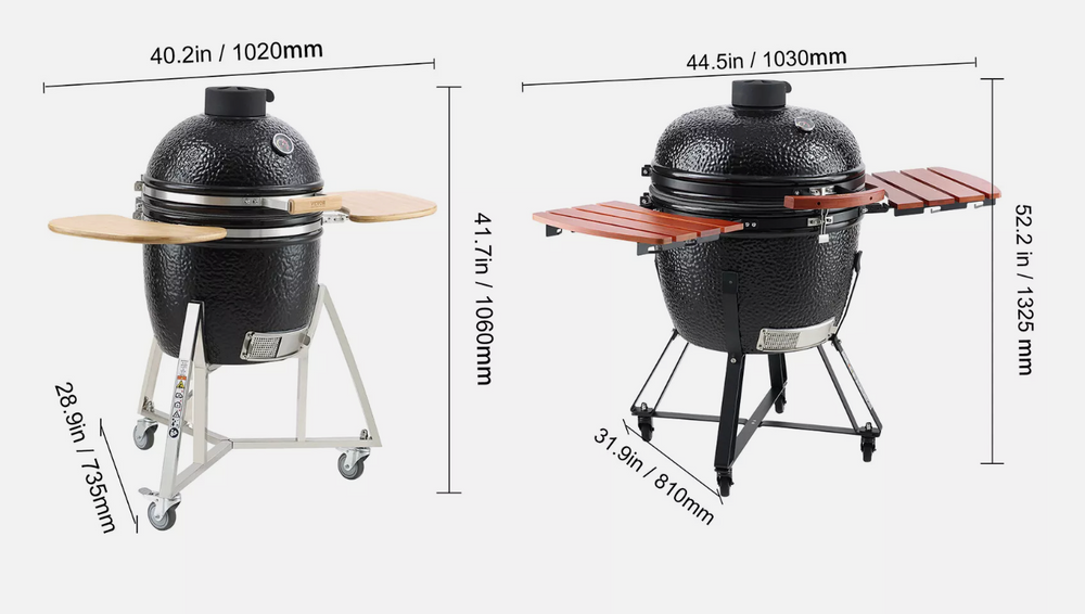 VEVOR 24-Inch Portable Round Outdoor Ceramic Barbecue Grill and Smoker - image 2