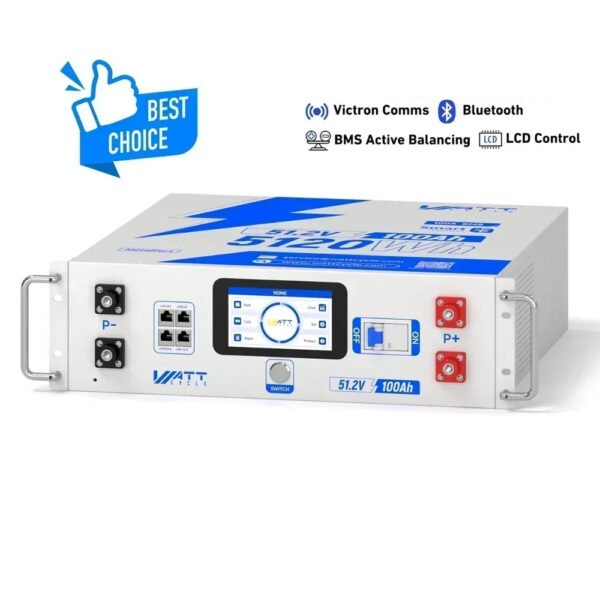 48V 100Ah LiFePO4 Deep Cycle Server Rack Battery V2.5 with BMS