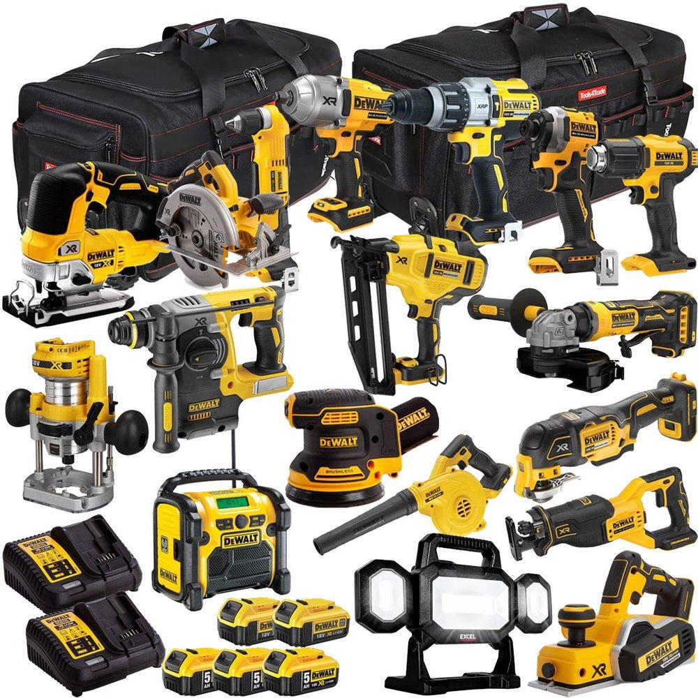 18V 18-Piece Cordless Power Tool Combo Kit with 5 Batteries and Charger T4TKIT-1127