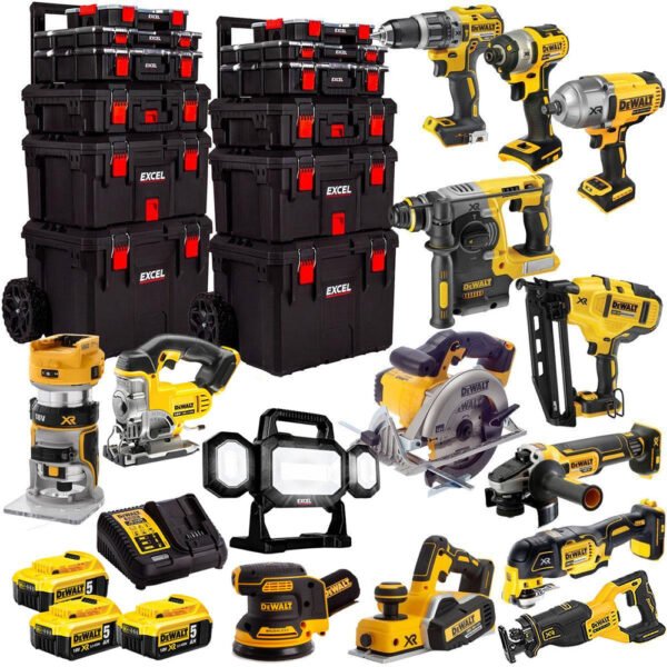 Makita 18V 14 Piece Professional Cordless Power Tool Kit with 3 x 5.0Ah Batteries and Trolley Toolbox