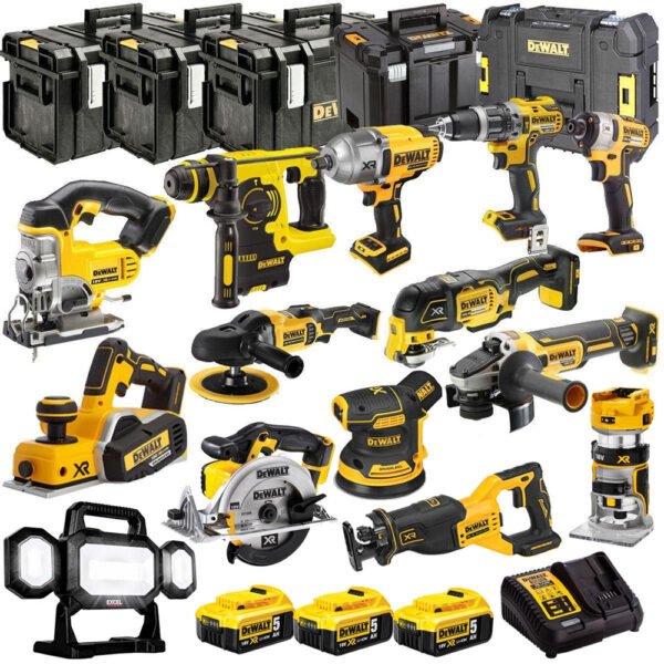DEWALT 18V 14-Piece Power Tool Combo Kit with 3 x 5.0Ah Batteries, Charger & Box (DEWKIT28)