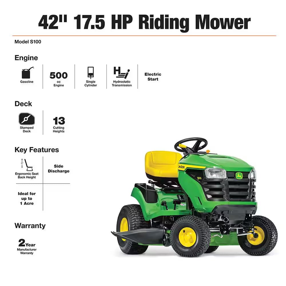 42" (107 cm) Ride-On Lawn Mower – 17.5 HP Petrol Lawn Tractor with Hydrostatic Transmission - image 2