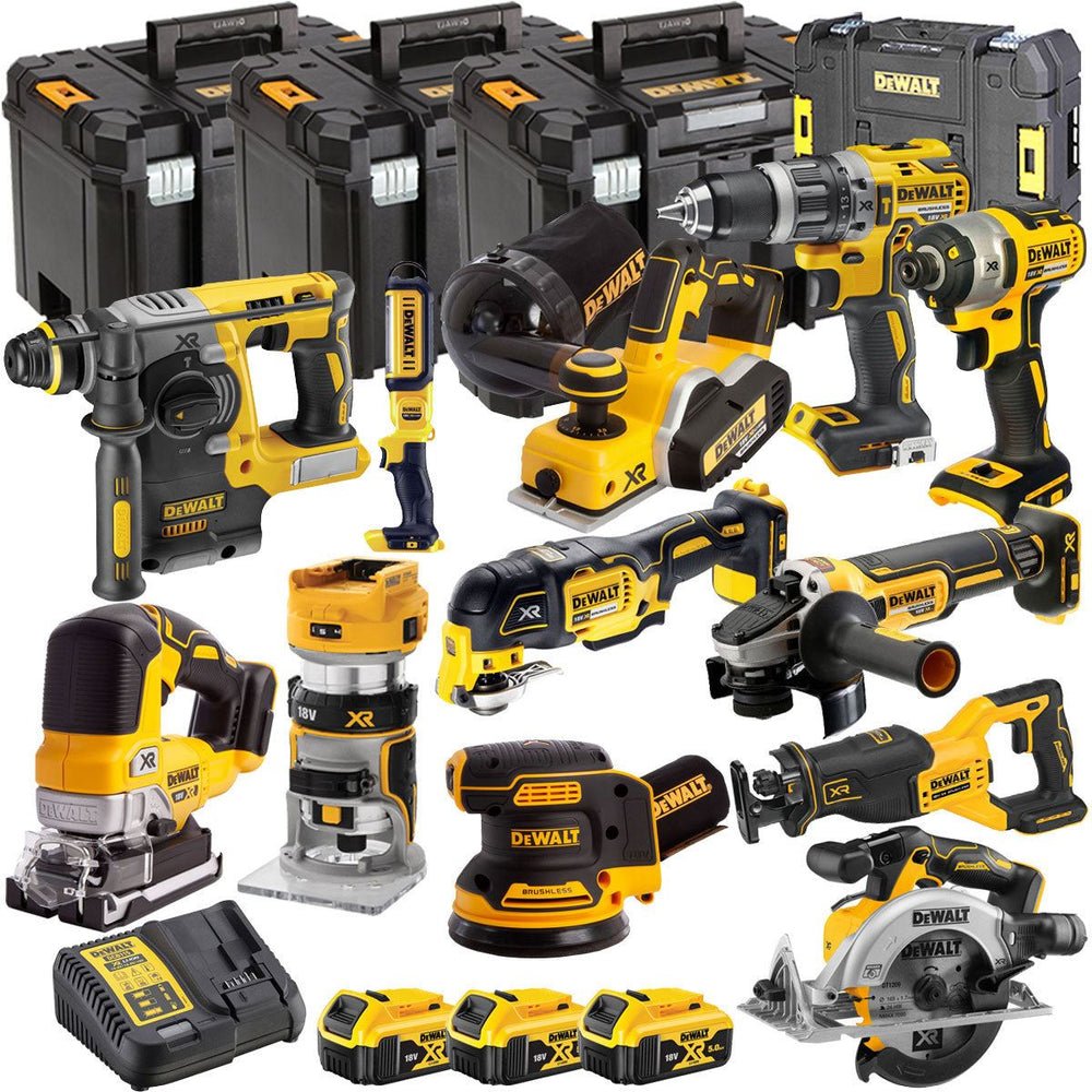 DEWALT 18V Brushless 12-Piece Power Tool Combo Kit with 3 x 5.0Ah Batteries, Charger & TSTAK (DCKT4T12B3)