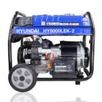 Hyundai HY9000LEK-2 Petrol Site Generator 7kW – Open Frame, Wheel Kit, Electric Start, 230V