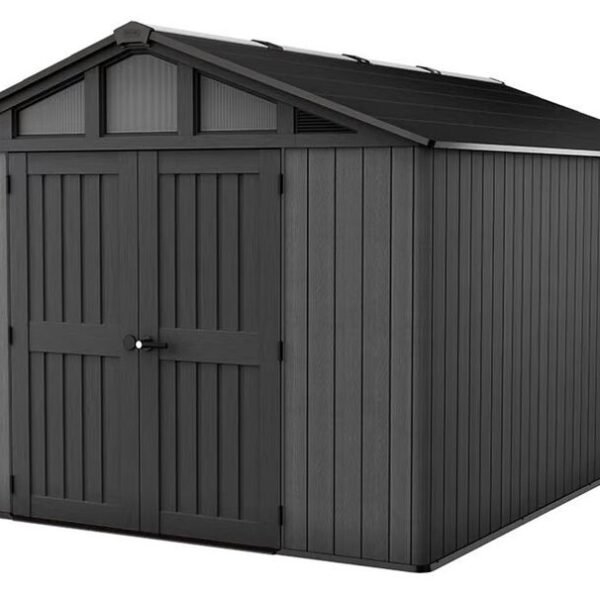 Keter Stronghold 10x15 Heavy-Duty Outdoor Storage Shed - Grey