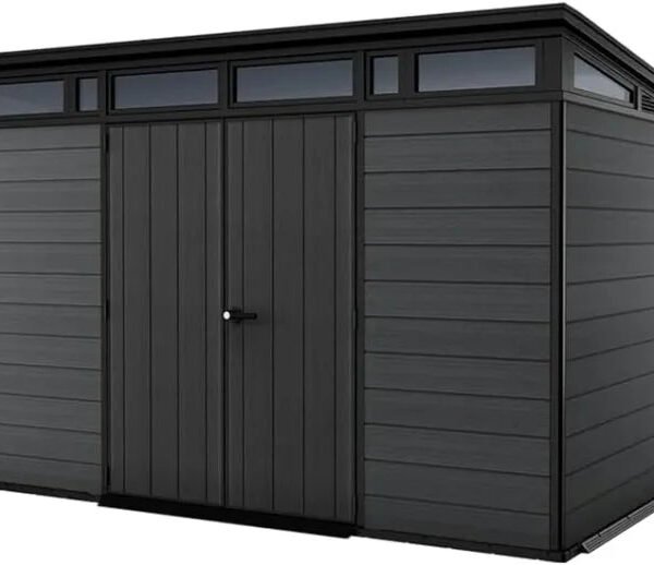 11x 7 Cortina Heavy Duty Plastic Pent Shed – Dark Grey